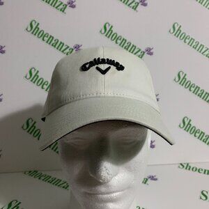 Callaway Hat Heritage Twill Adjustable Golf White Black Logo Cap One Size